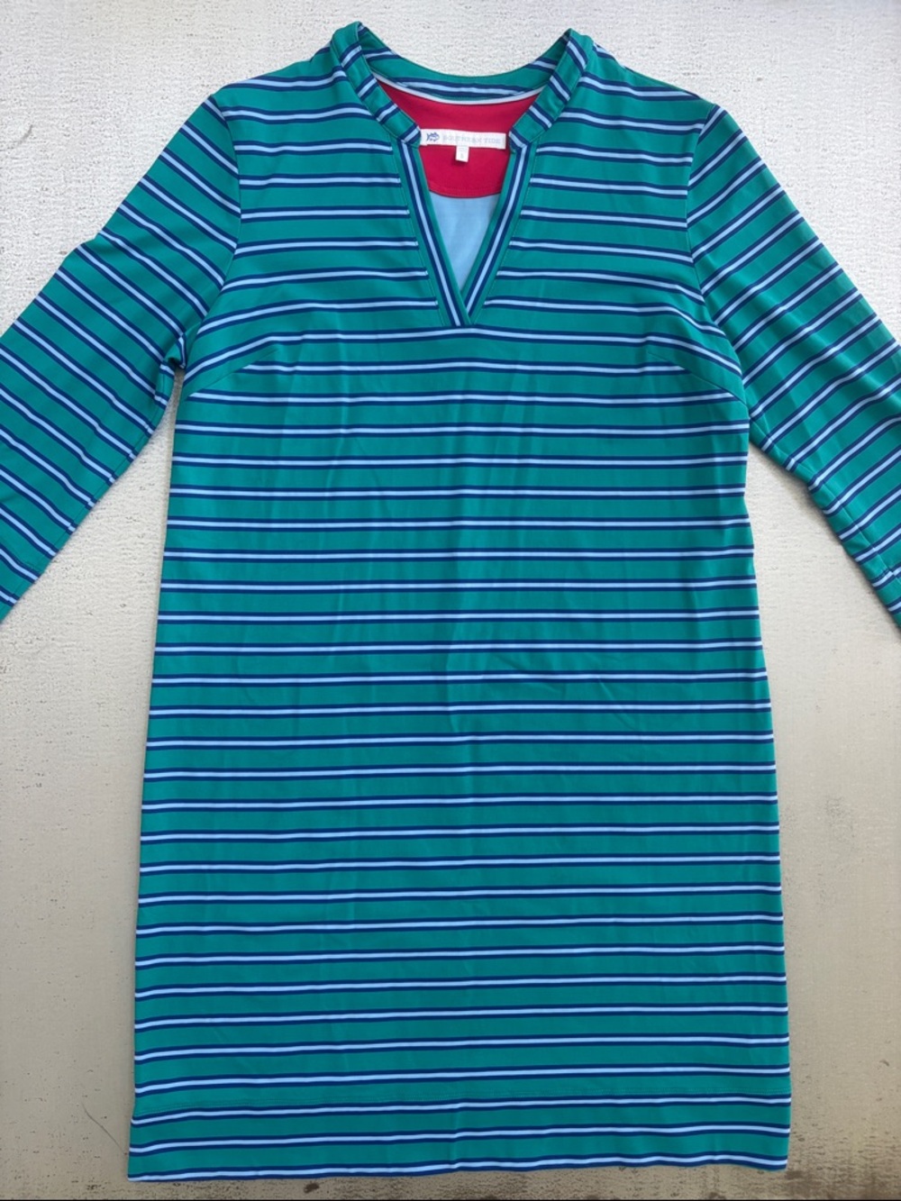 Southern Tide Striped Top in Red, Teal, Light Blue and Navy